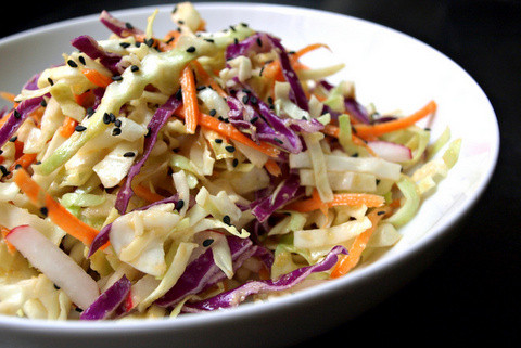 Recipe: Asian Slaw Salad with Miso Ginger Dressing