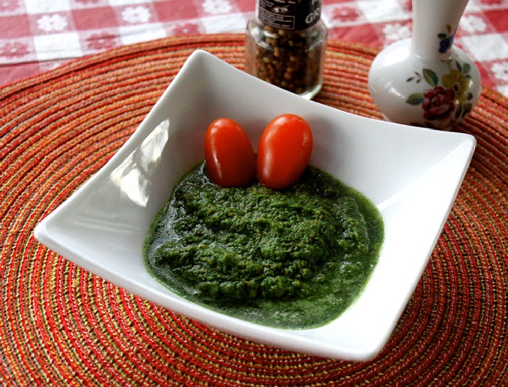 Indian Mint and Cilantro Chutney with Ginger