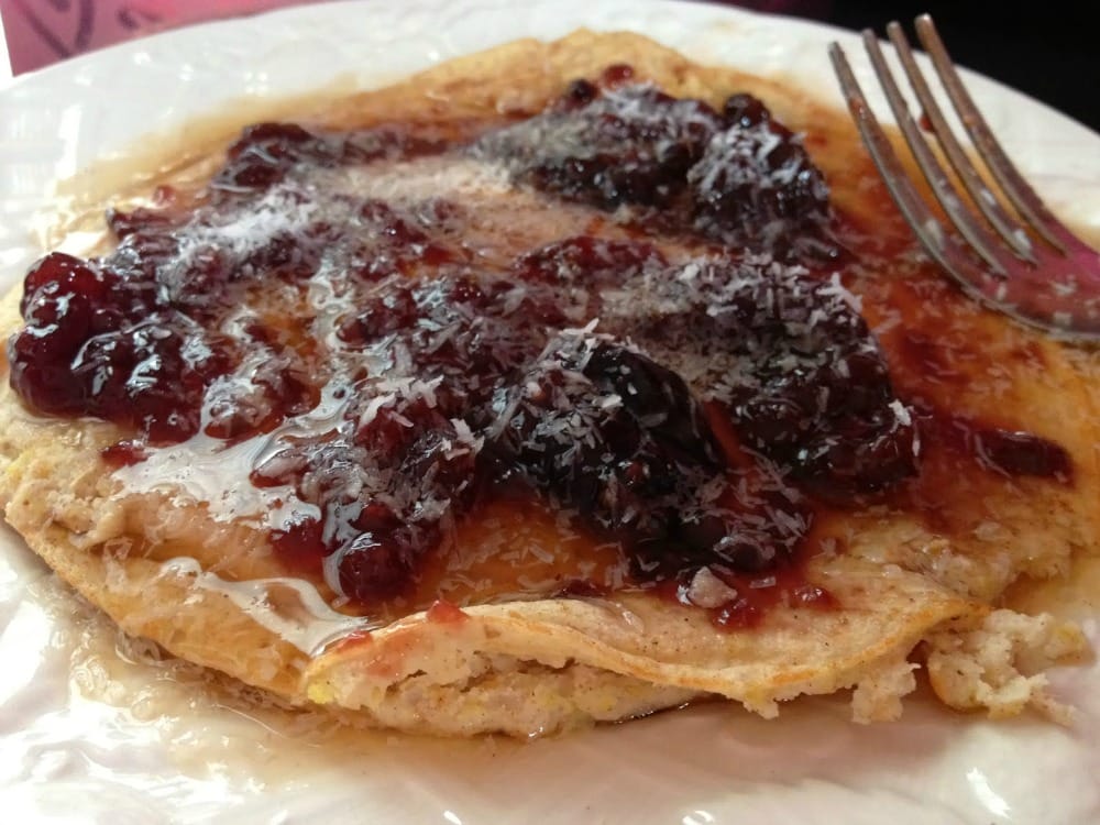 Coconut Pancakes with Blueberry Jam