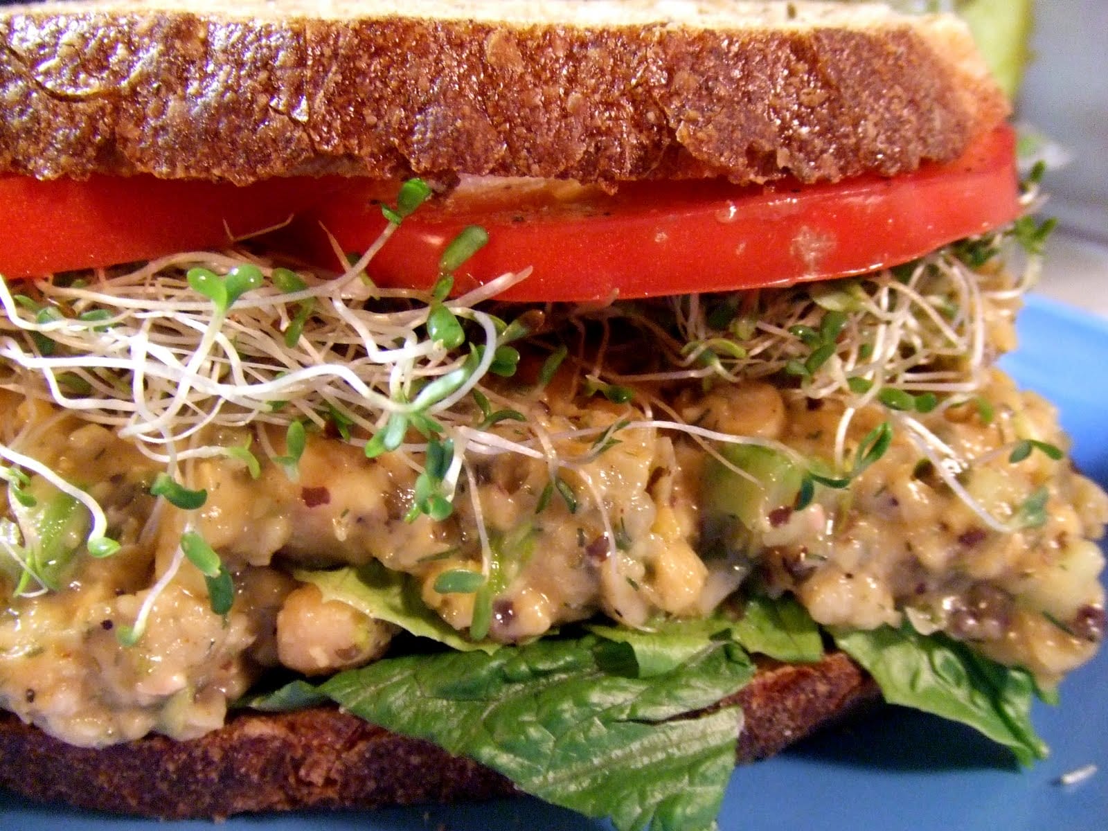 vegan chickpea tuna salad sandwich