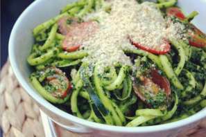 Recipe: Spicy Kale Pesto with Zucchini Noodles
