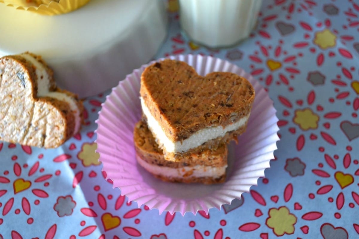 Raw Carrot Cake and Cream Cheese Hearts [Vegan, Gluten-Free]