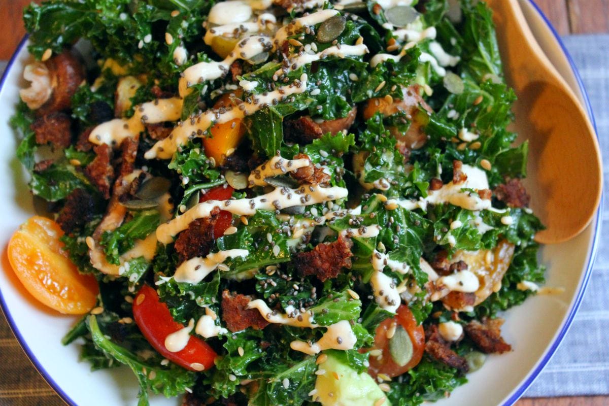 High-protein kale salad