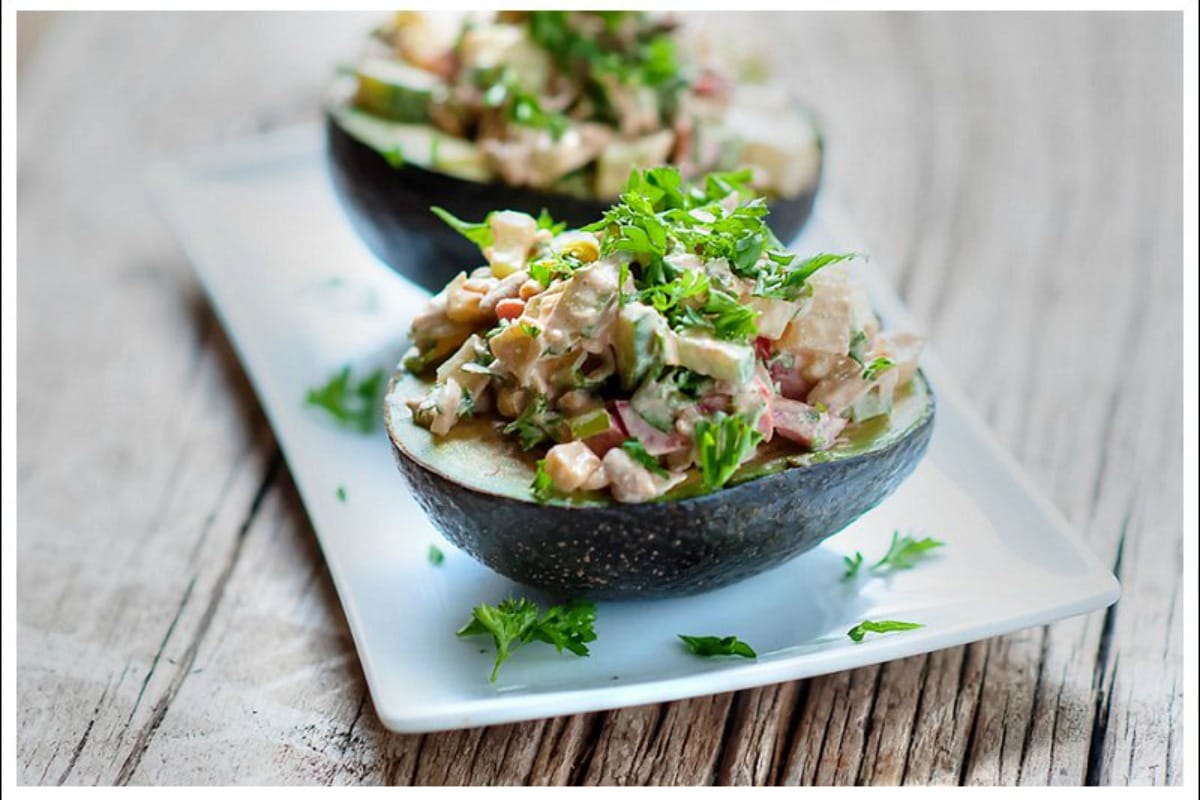 Stuffed avocados with chipotle mayo
