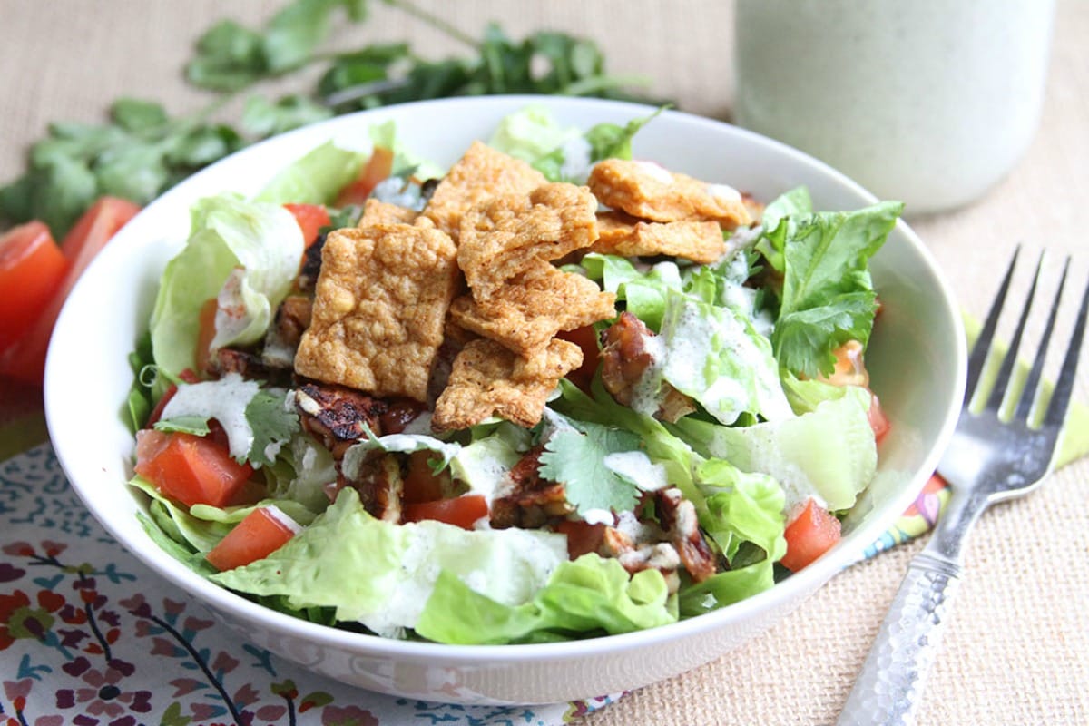 BLT Salad With Creamy Ranch and Chickpea Croutons