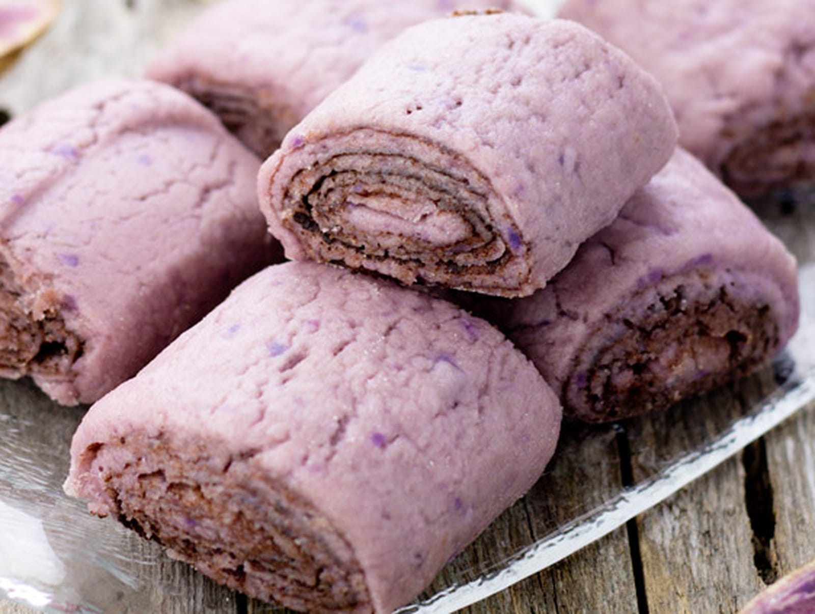 Steamed Purple Yam and Cocoa Rolls [Vegan, Gluten-Free]