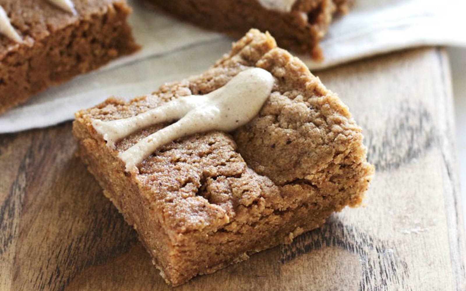 Chewy Chai-Spiced Breakfast Protein Bars With Maple-Cashew Icing