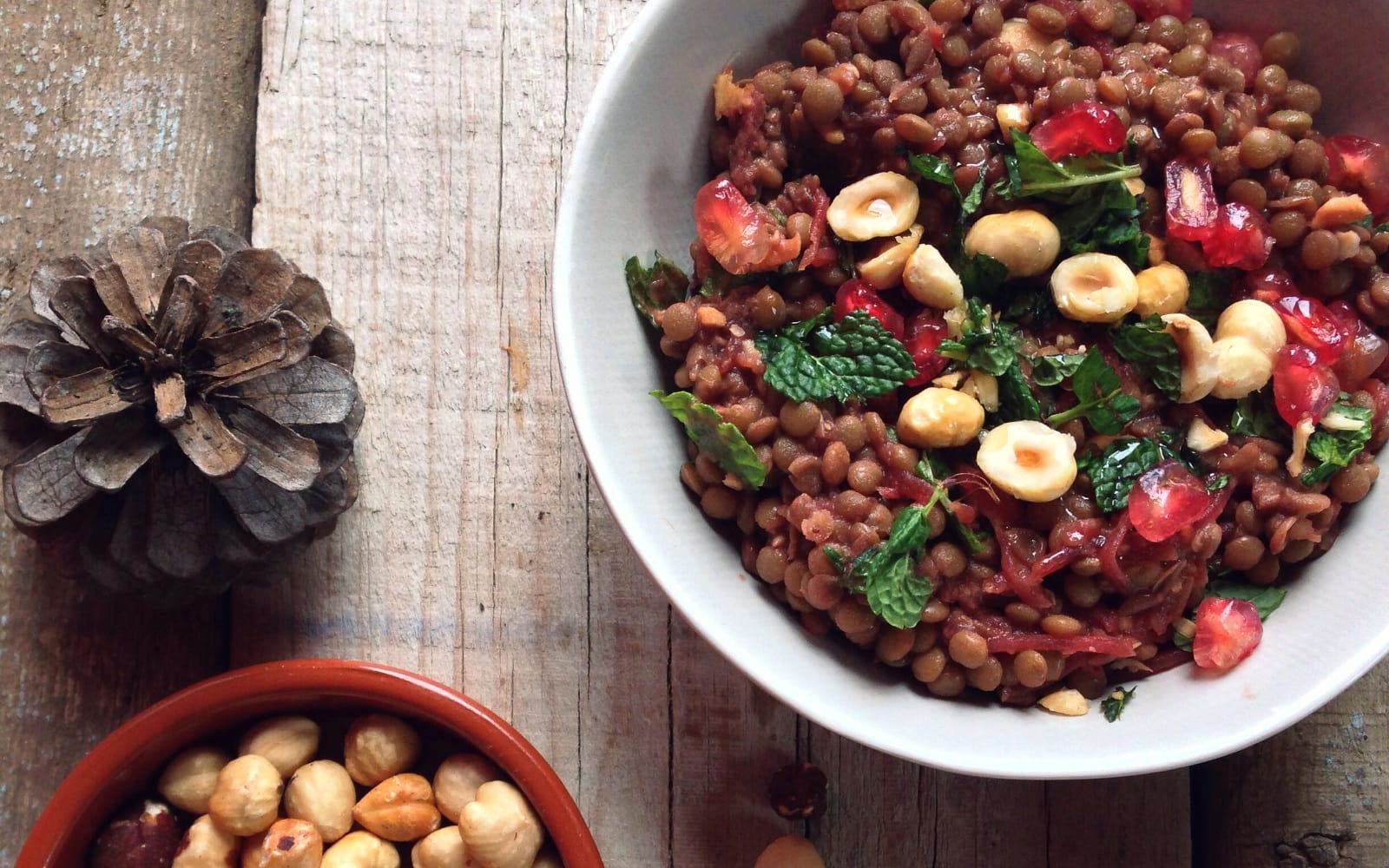 Warm Lentils With Beets and Hazelnuts