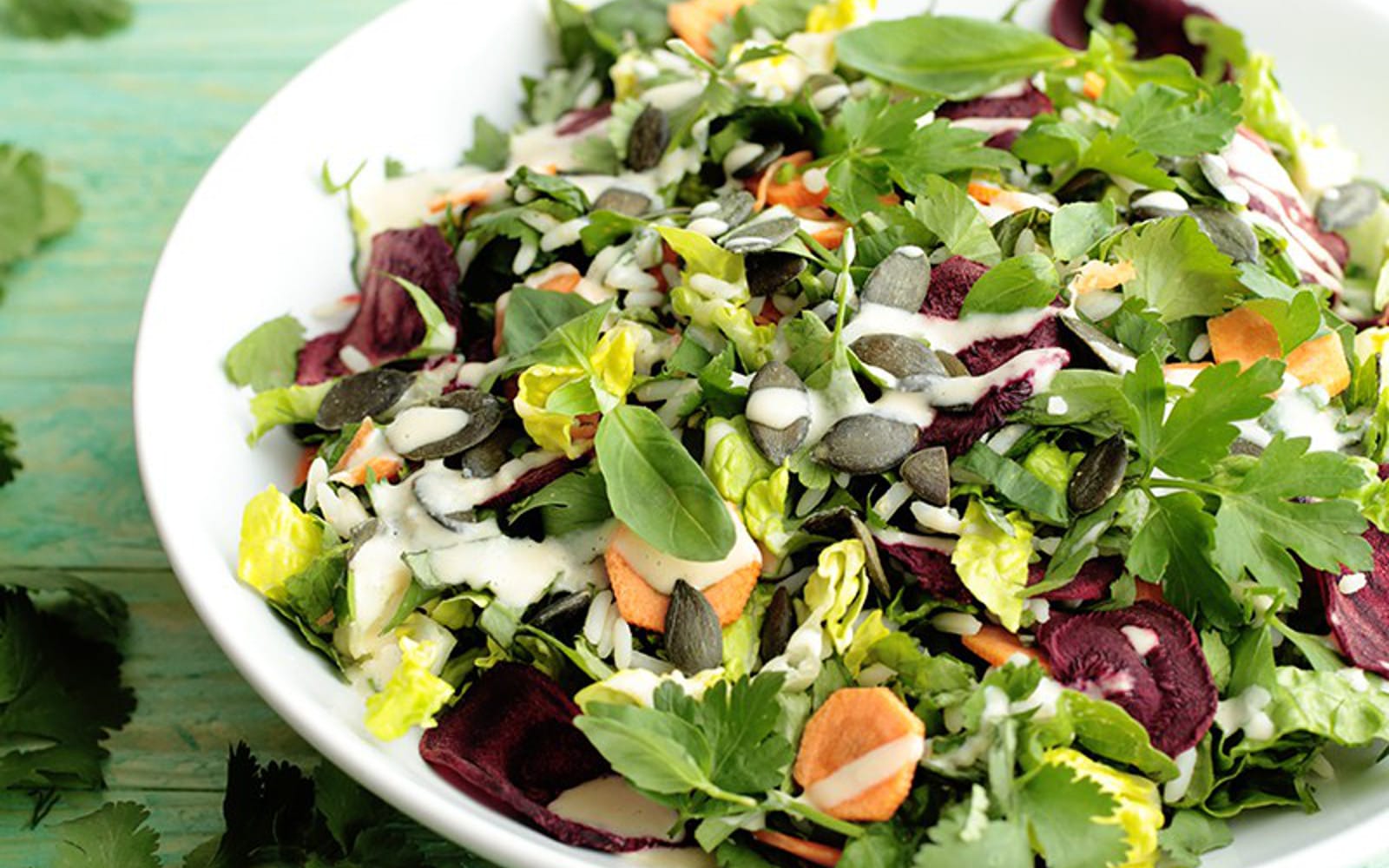 Herb and Rice Salad With Beetroot Chips