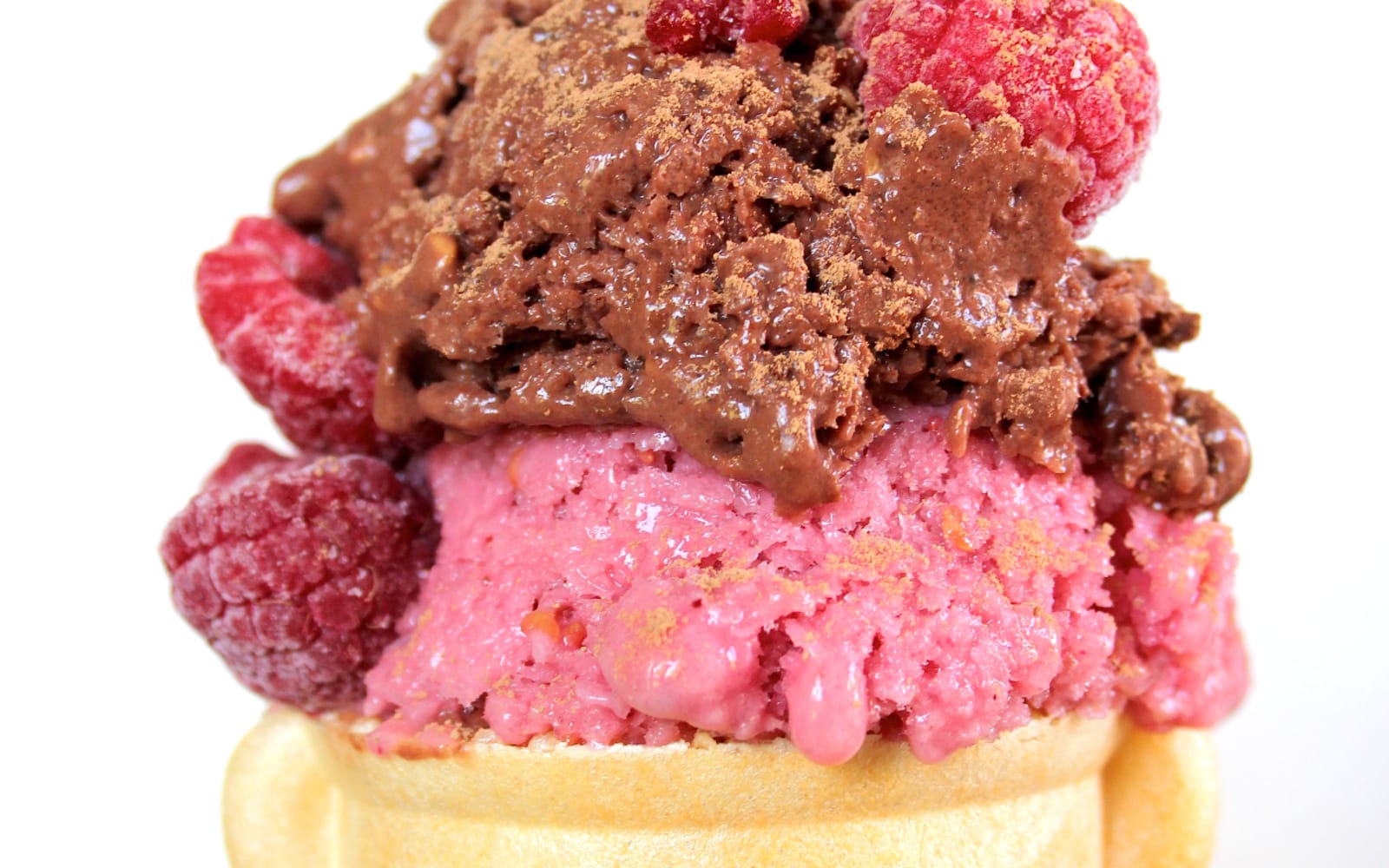 Vegan Raw Raspberry and Chocolate Ice Cream