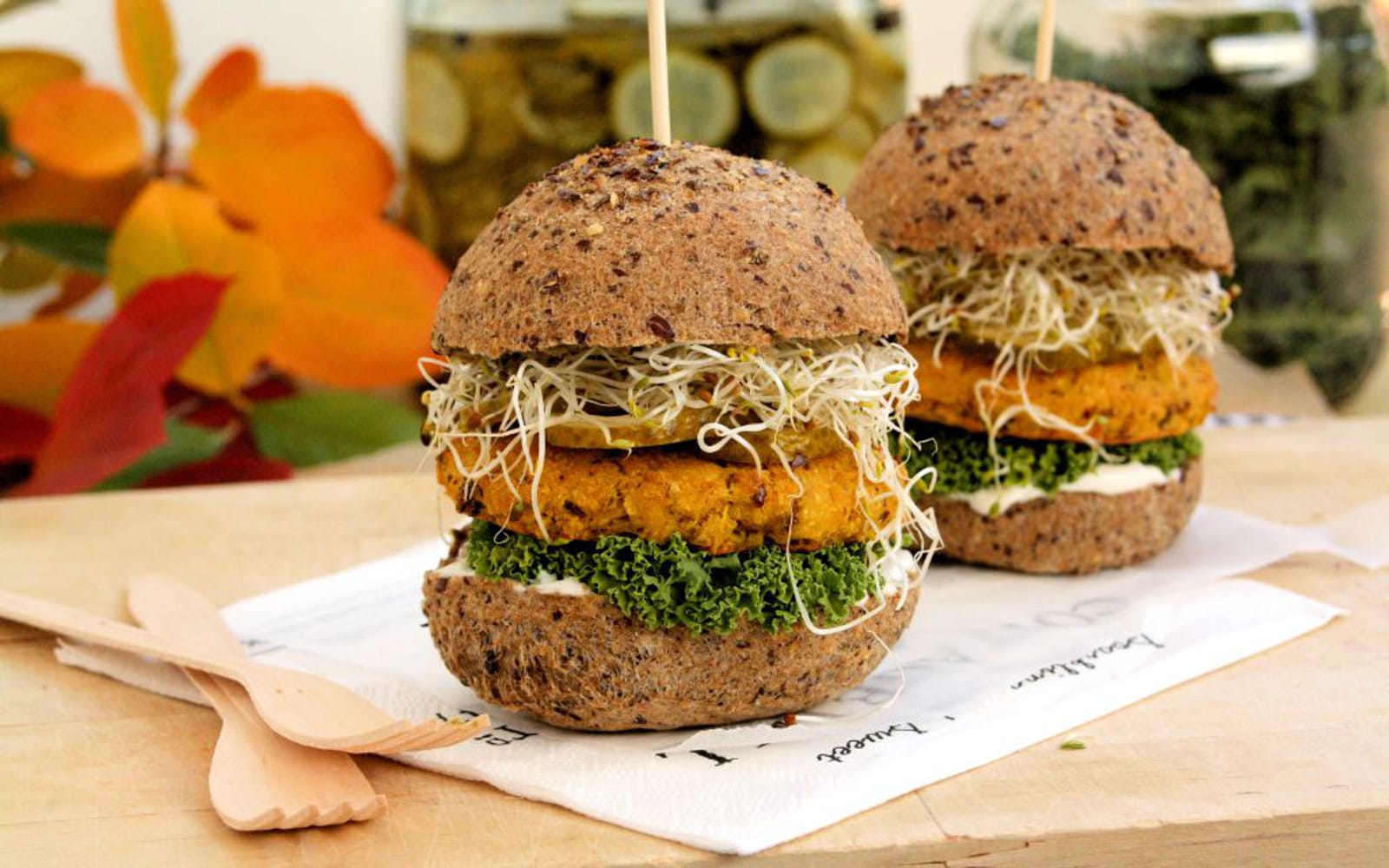 Curried Pumpkin and Chickpea Burgers