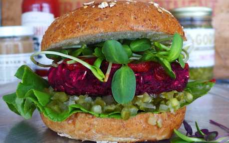 Red Onion and Beet Burger