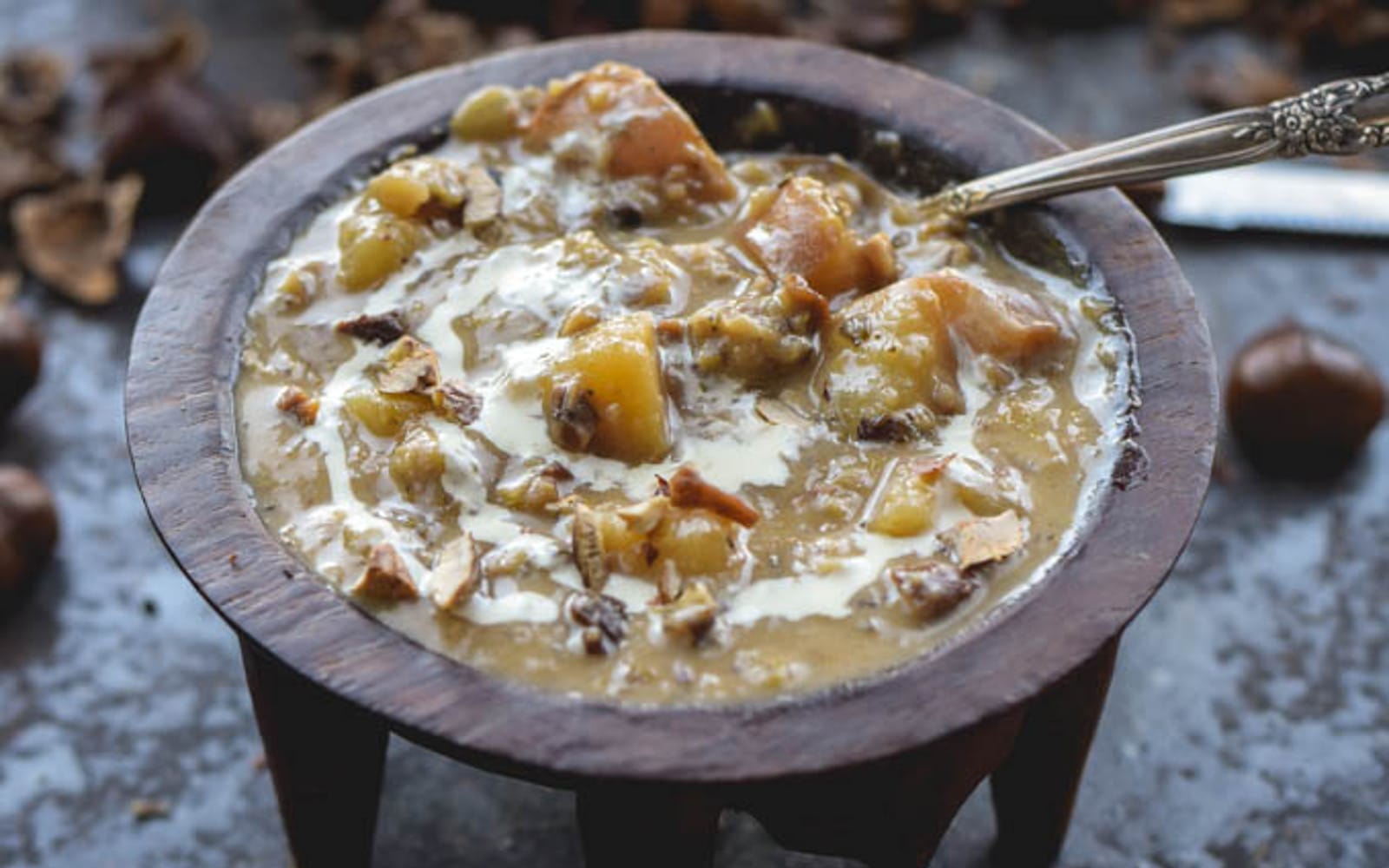 Creamy Roasted Chestnut and Potato Soup b