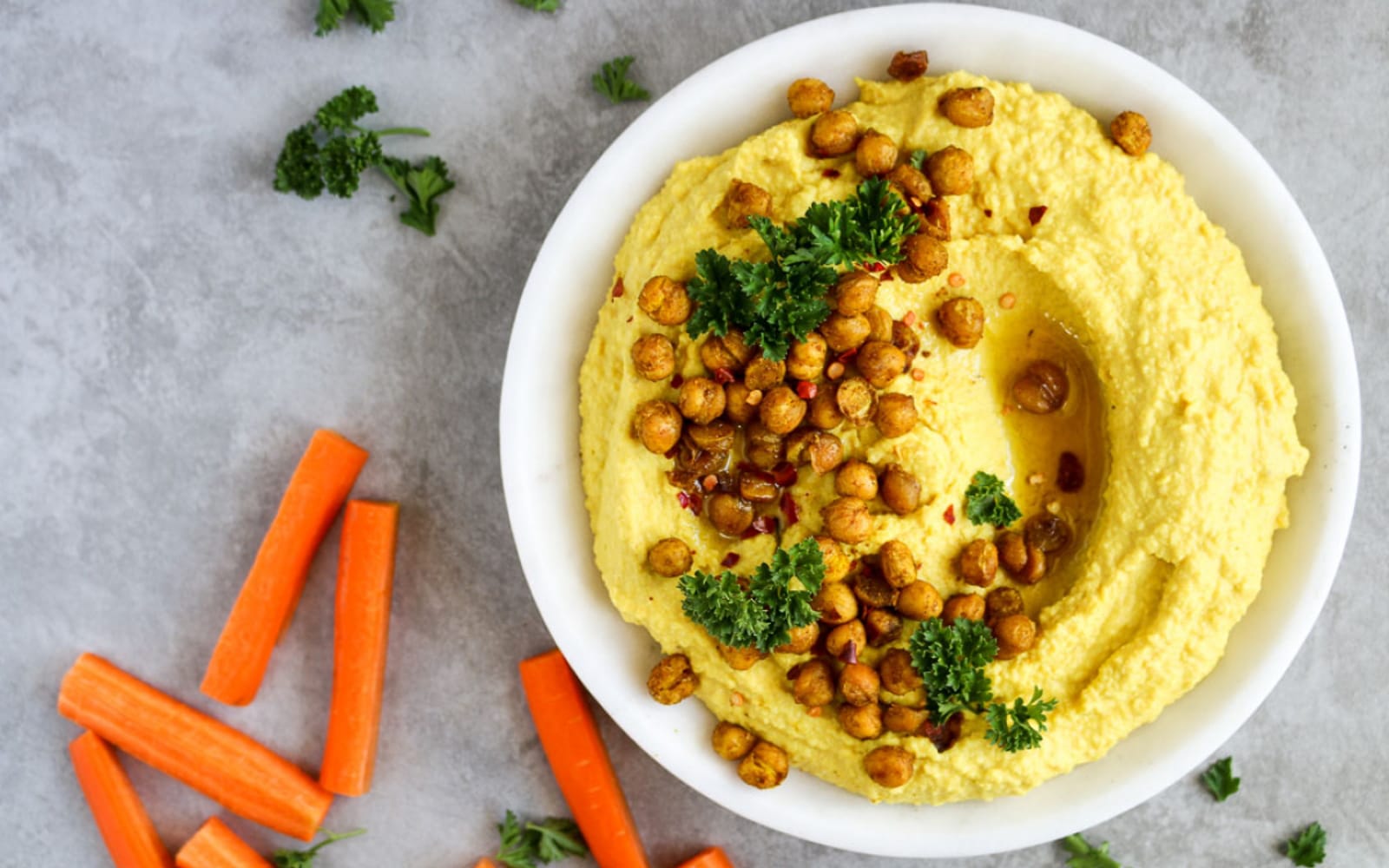 Golden Hummus With Curried Chickpeas