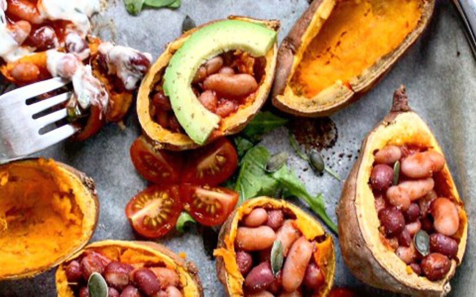Loaded Mexican-Style Sweet Potato Skins