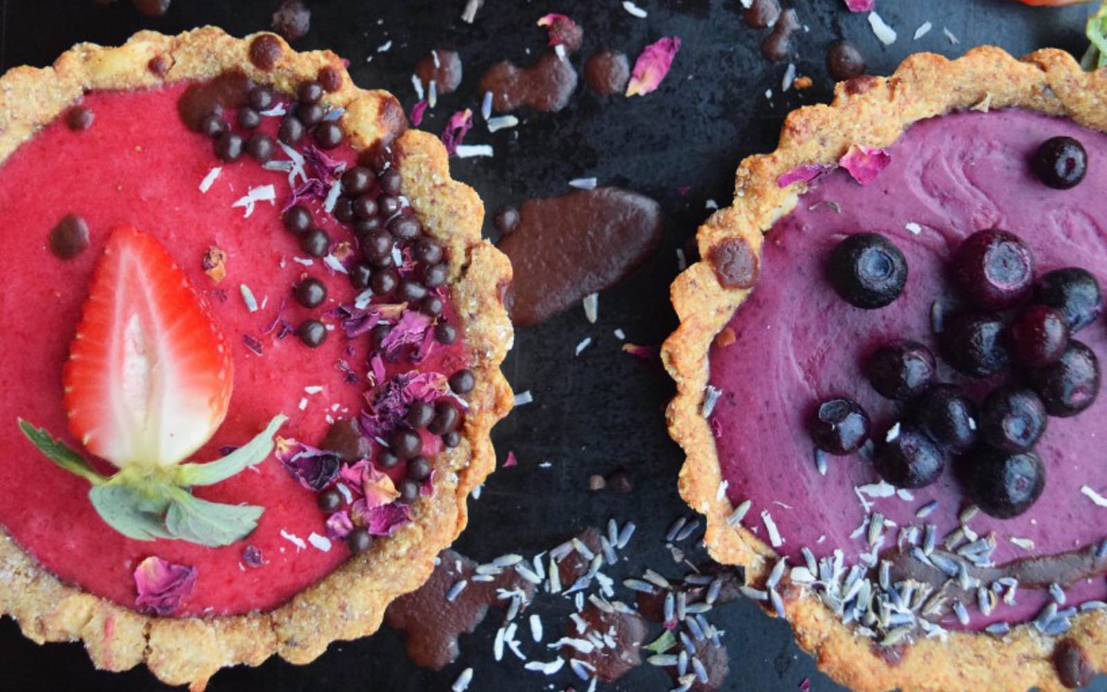 Strawberry Rose and Berry Lavender Tarts