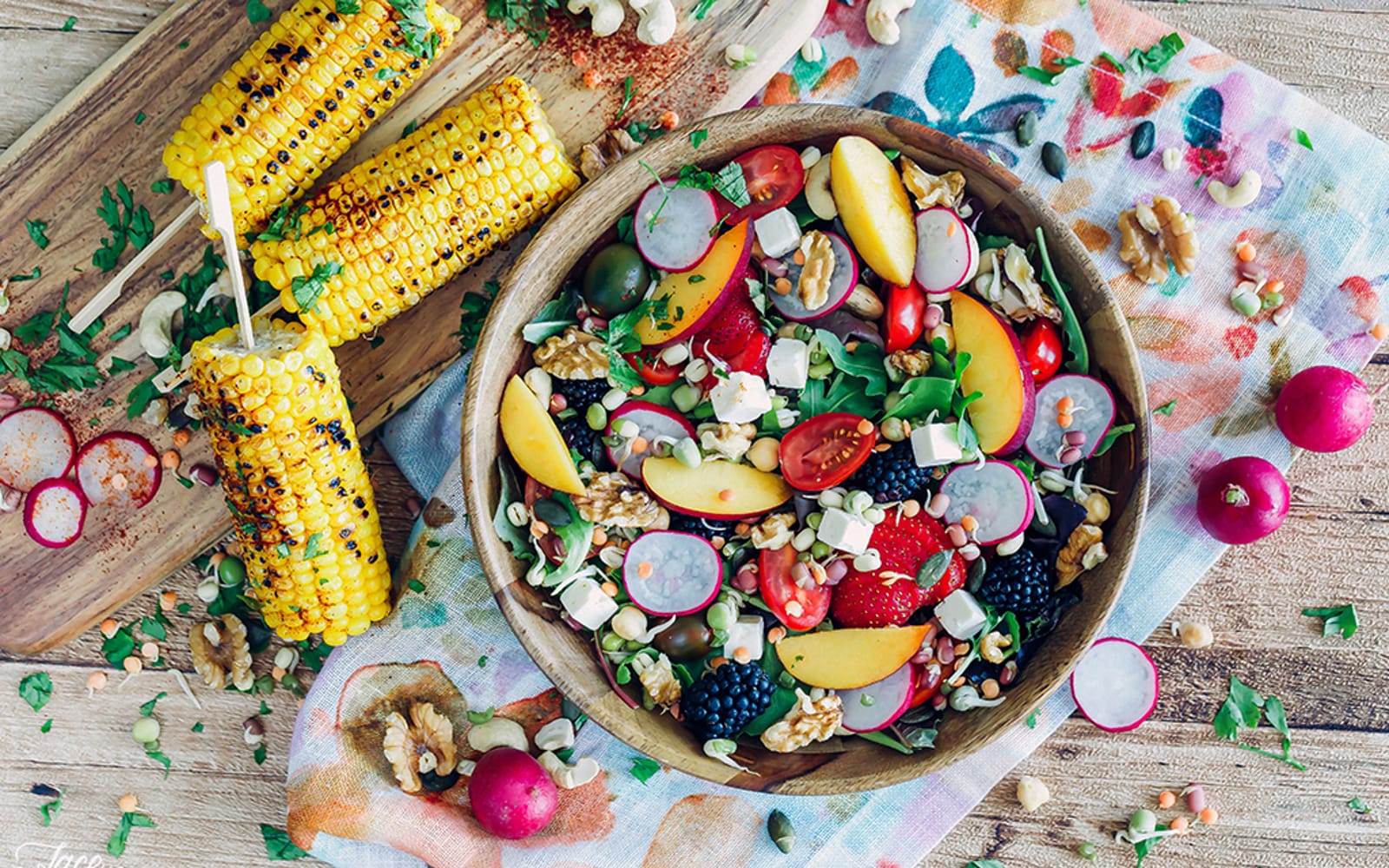 Bohemian Summer Salad with Grilled Corn