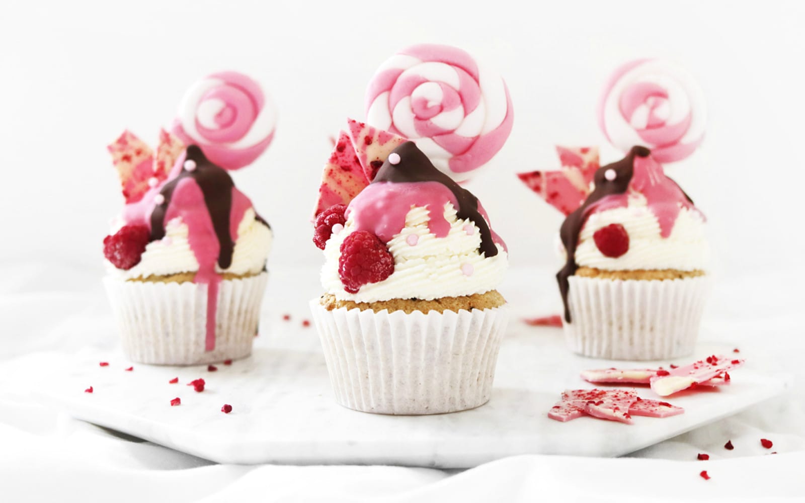 Candyland Raspberry Cupcakes