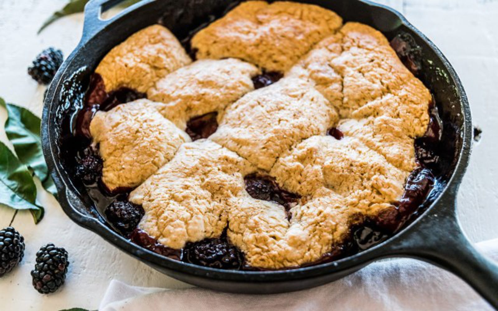 Vegan Blackberry Peach Cobbler With Ginger Spice Biscuits
