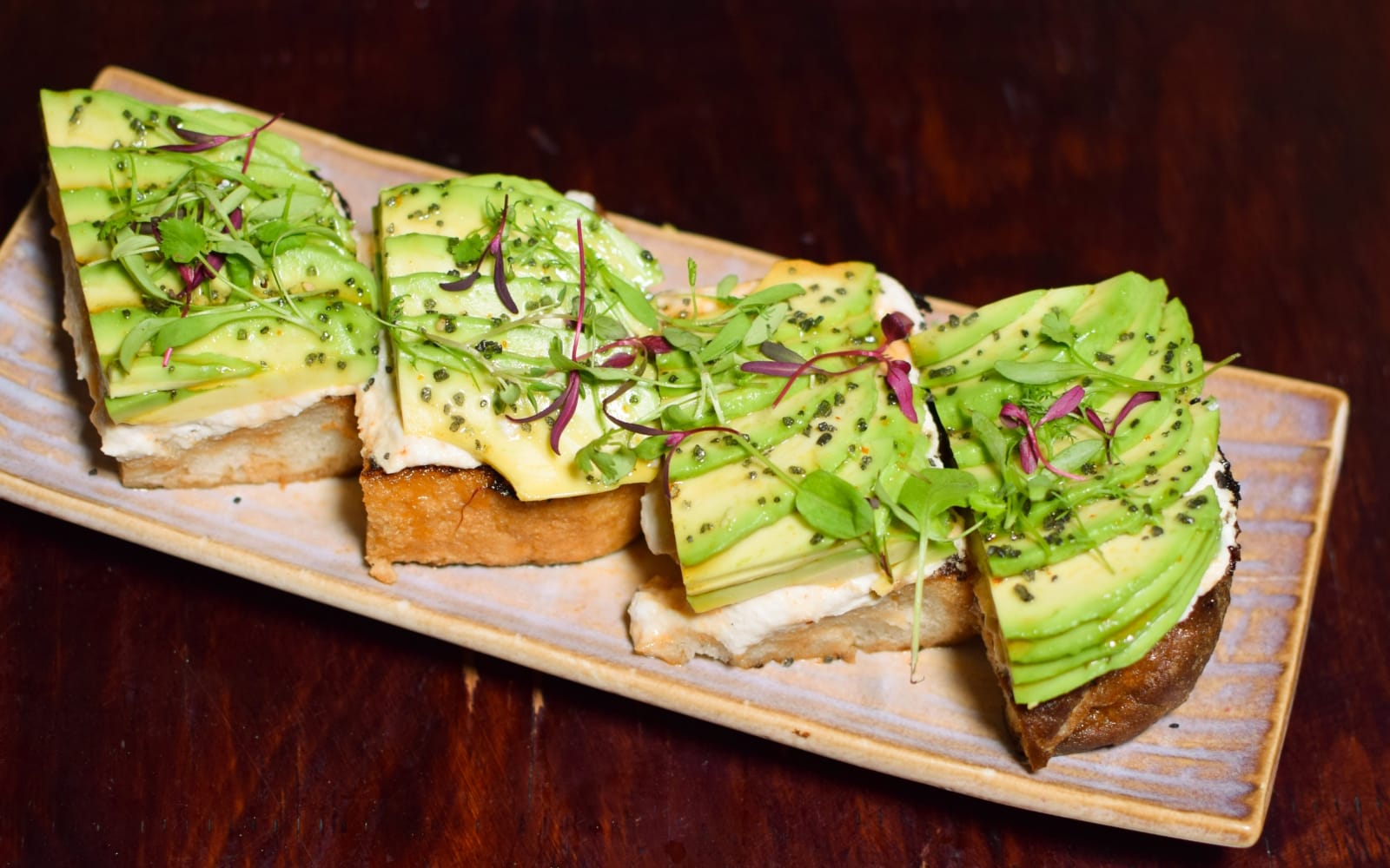 Vegan Mother of Pearl Restaurant's Avocado and Ricotta Toast
