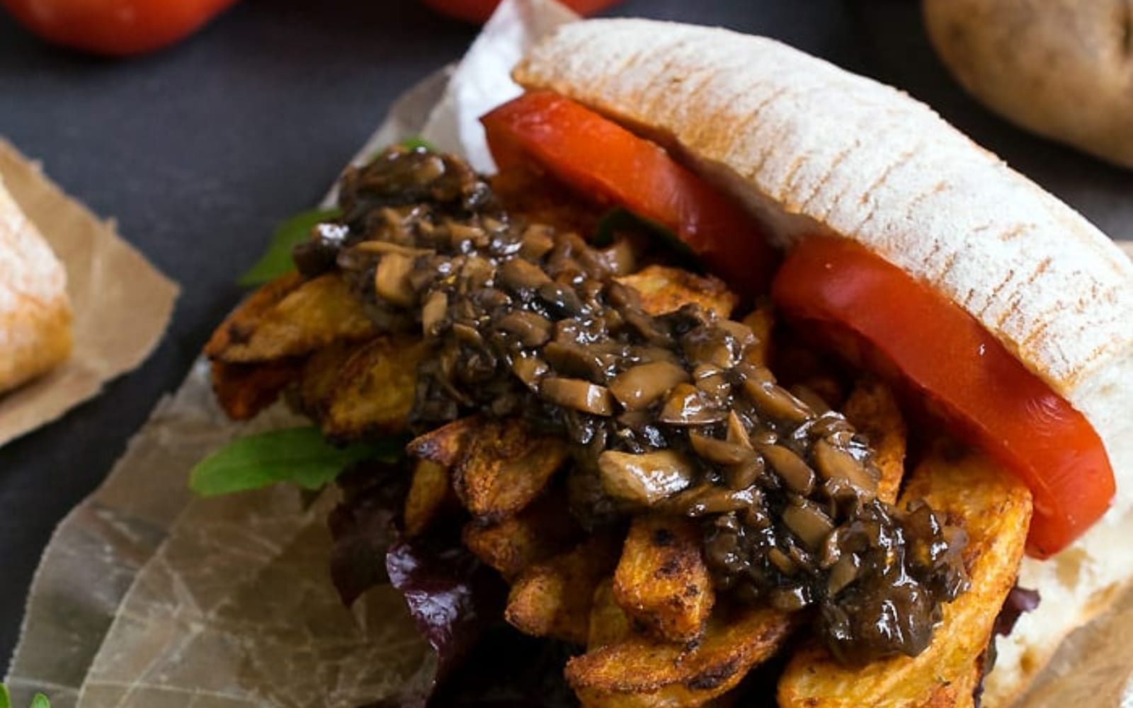 Vegan Cajun French Fry Po' Boy With Mushroom Gravy
