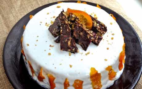 Orange Creamsicle Cake With Candied Orange Peel [Vegan]