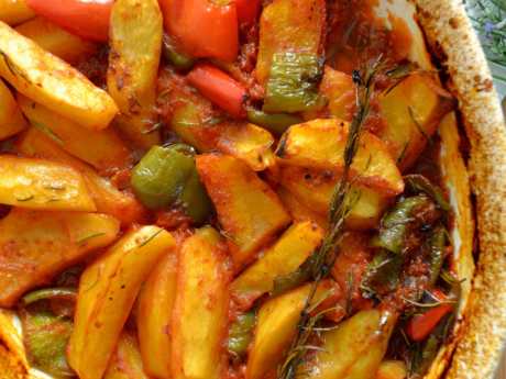 Roasted Potatoes with Peppers