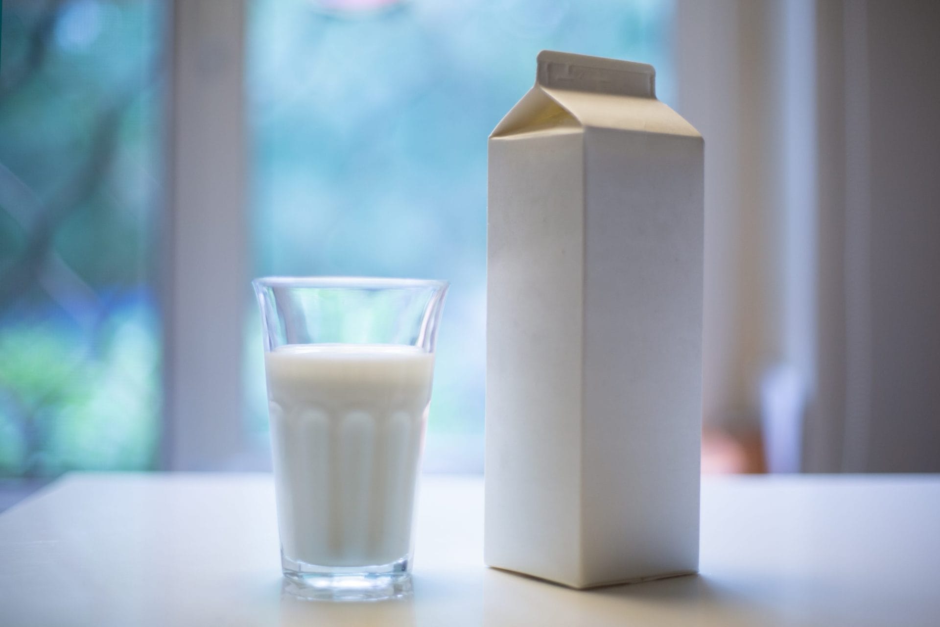 milk glass and carton