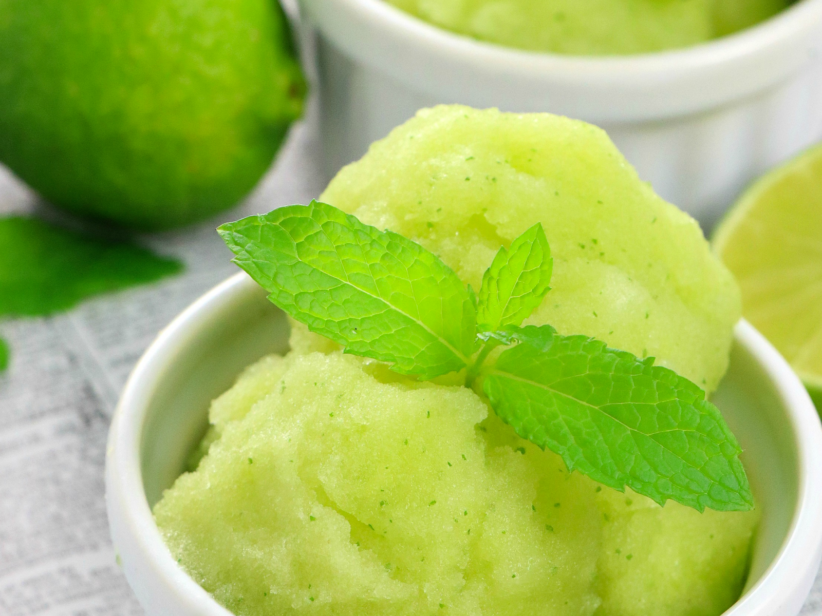 Vegan Honeydew Sorbet With Lime and Mint