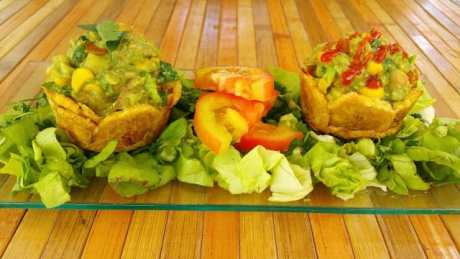 Plantain Tartlets Stuffed With Guacamole [Vegan]