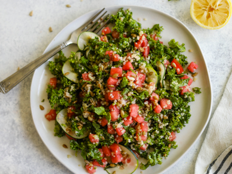 Watermelon quinoa salad with kale