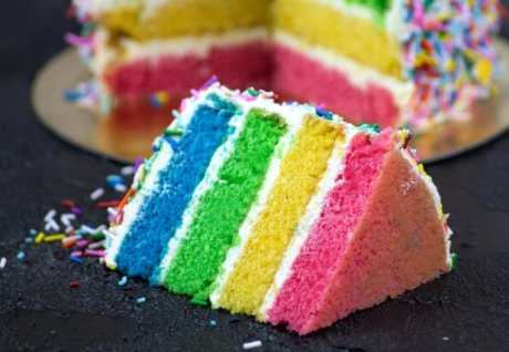 vegan colorful rainbow cake
