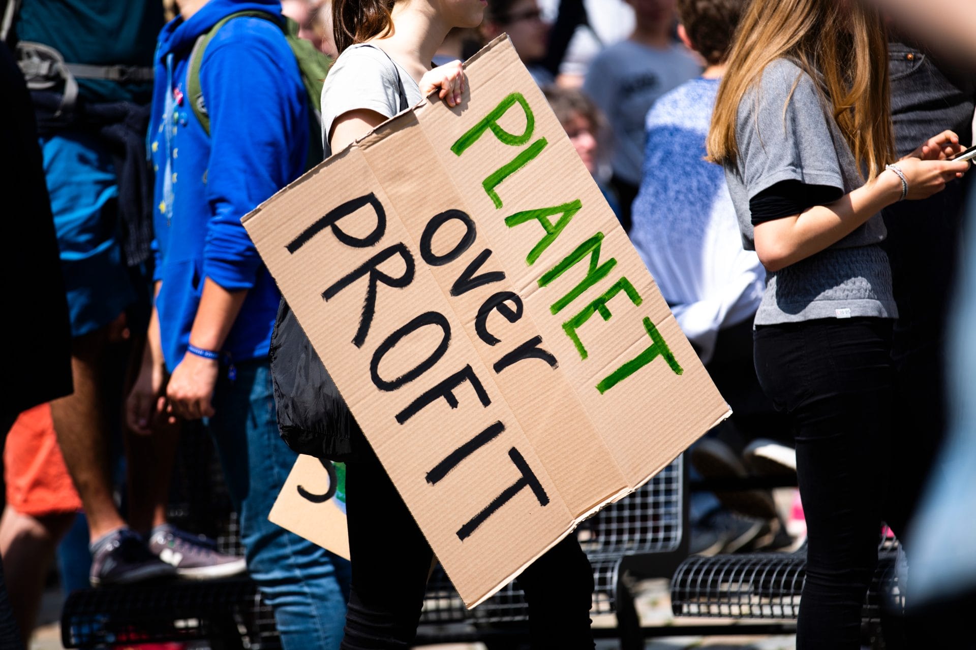 Planet Over Profit Protest Sign