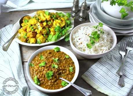 Lentil Masala With Curry Cauliflower