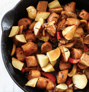 Skillet Sausage Peppers and Roasted Potatoes