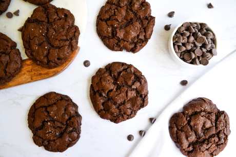 Soft and Chewy Double Chocolate Cookies