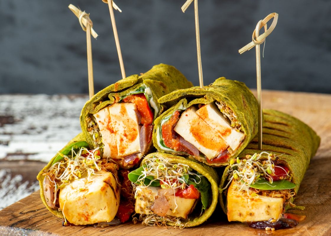 Grilled Vegetable and Tofu Wraps