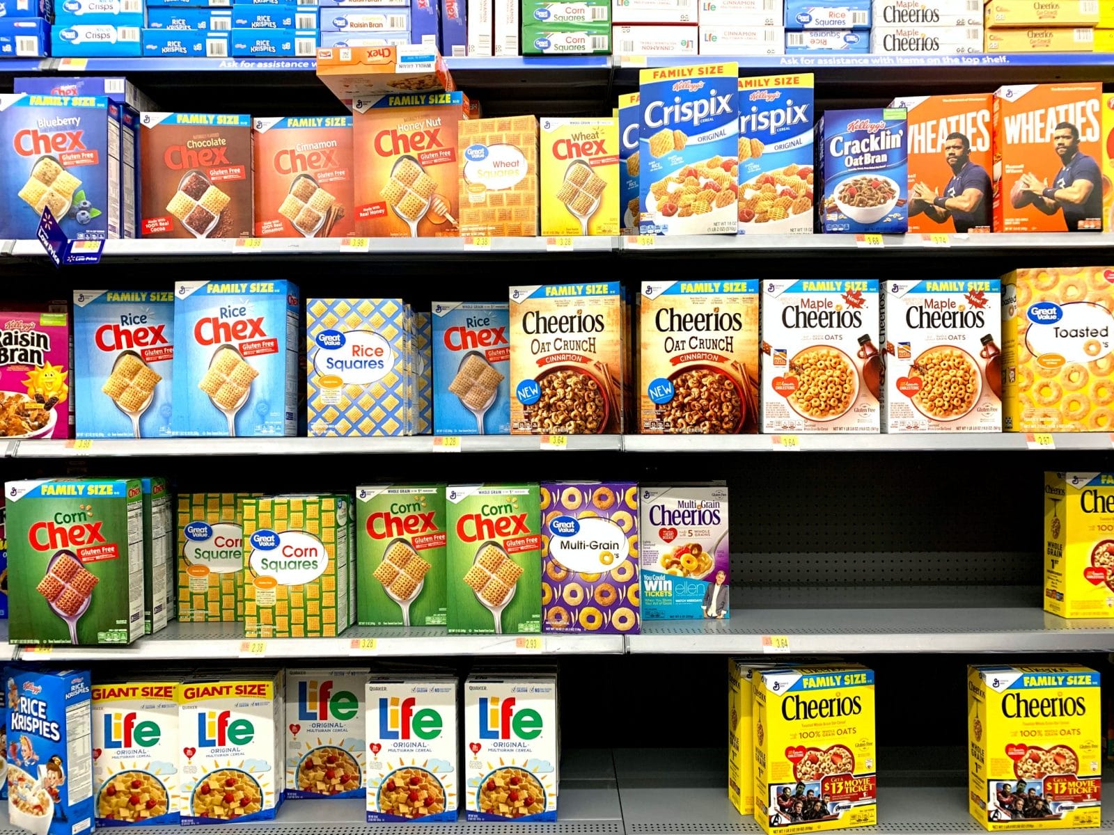 Walmart USA commercial shelf - cereal