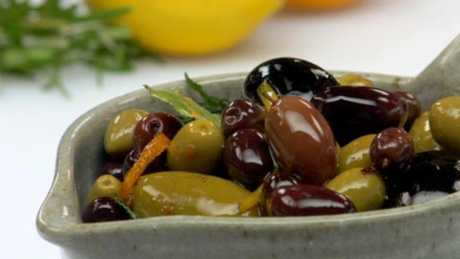 warm marinated olives