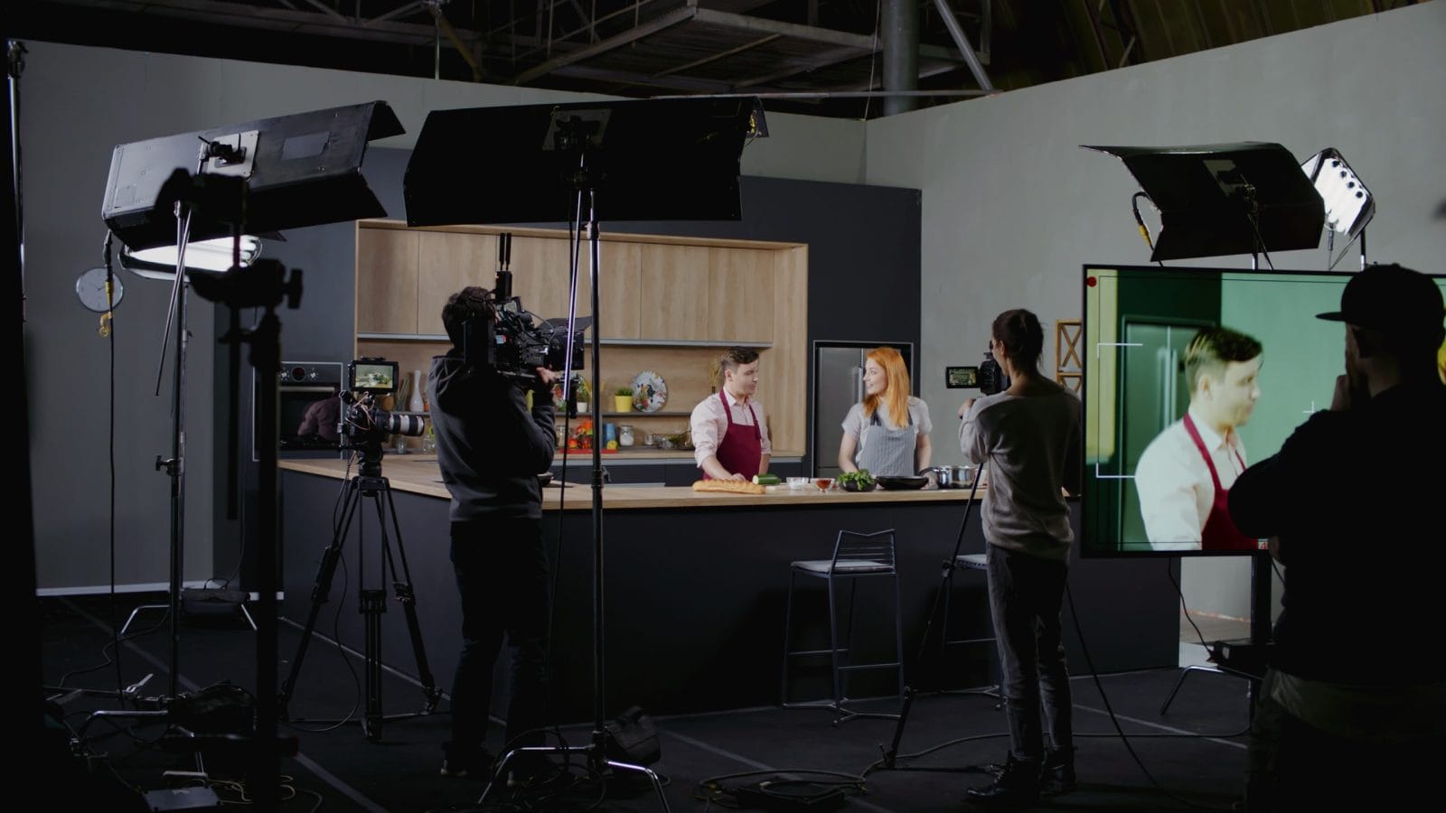Behind the scenes of a cooking show