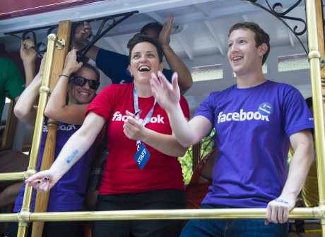 Facebook employees in parade