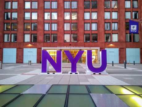 NYU campus sign
