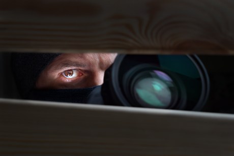 Man recording video undercover